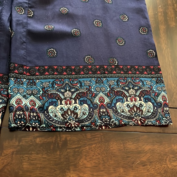 Dept222 rayon elastic drawstring pants, size petite medium., inseam 27.5”. Navy - Picture 4 of 4